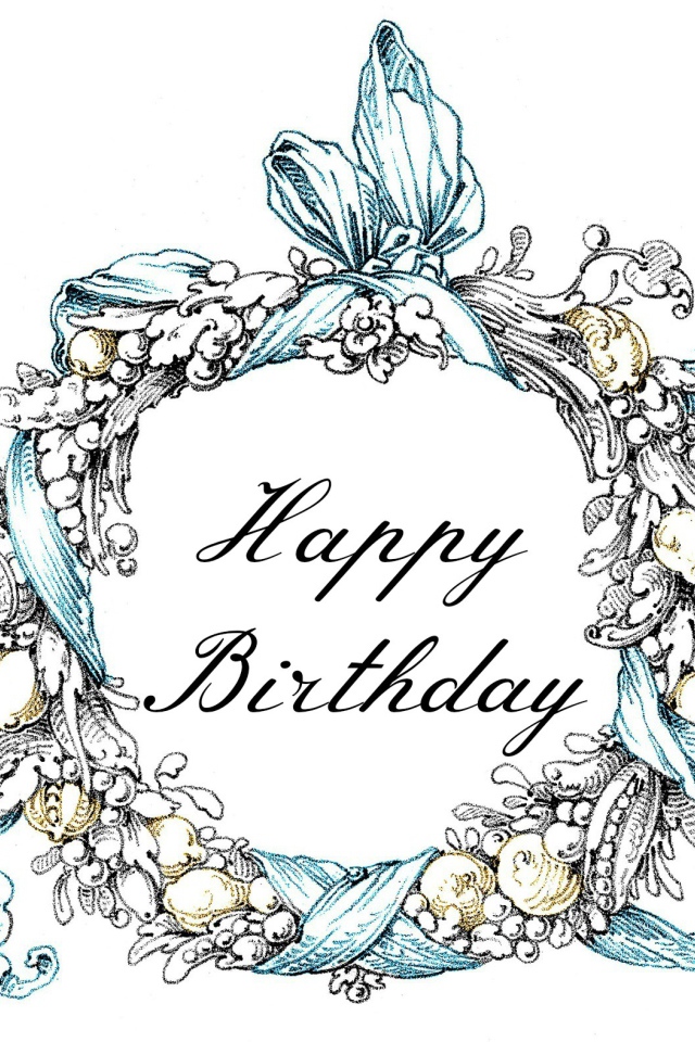 Поздравительная картинка на день рождения, белый фон