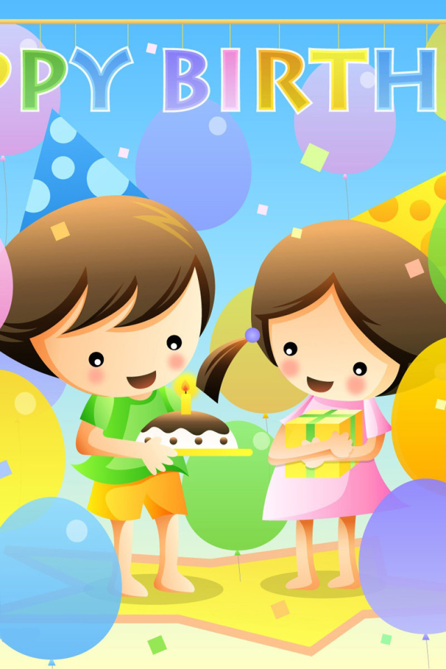 Счастливые дети на день рождения