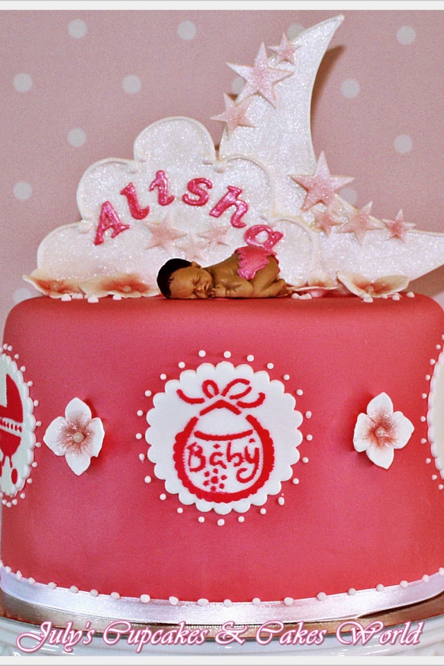 Розовый торт ко дню рождения