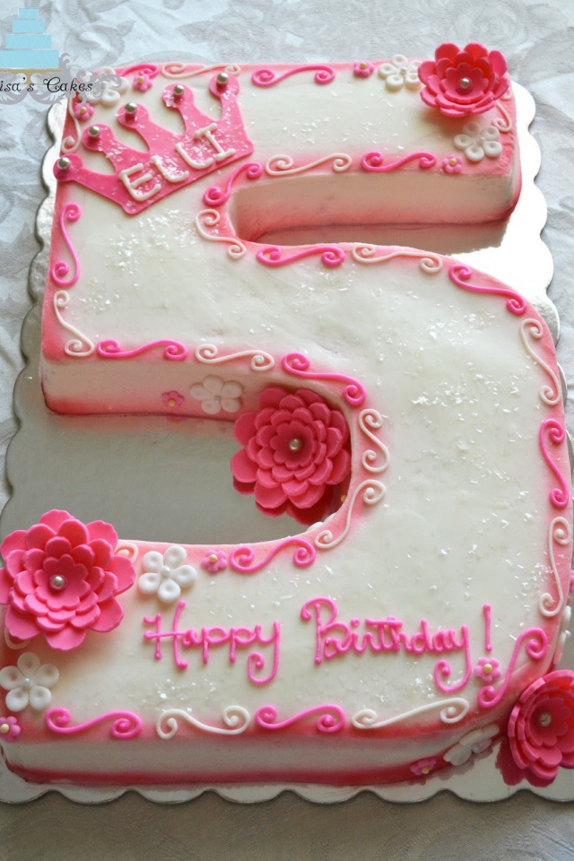 Торт ко дню рождения в форме номера 5