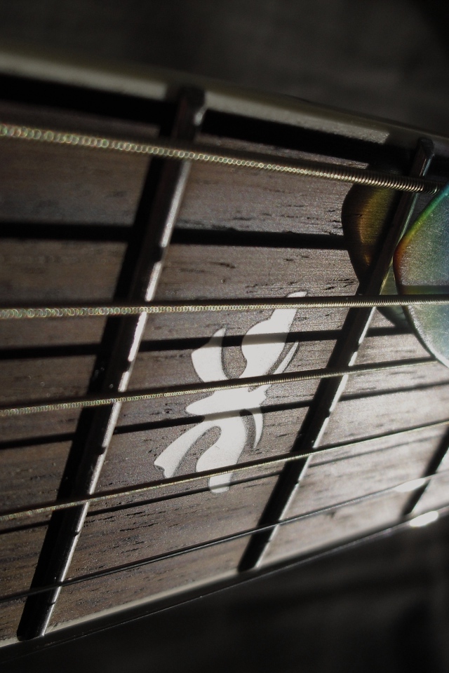 Гриф гитары с медиатором