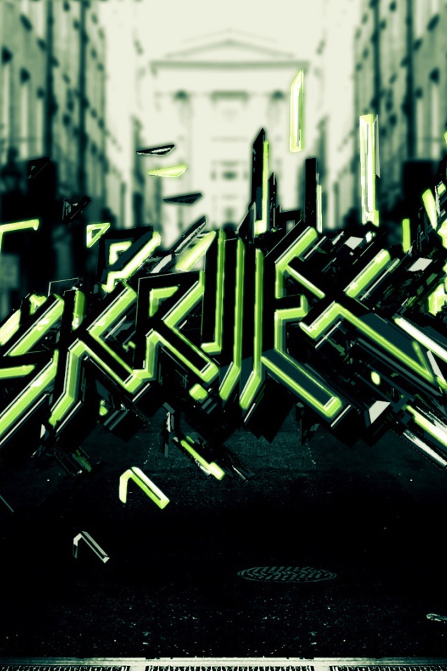 Skrillex зеленый граффити
