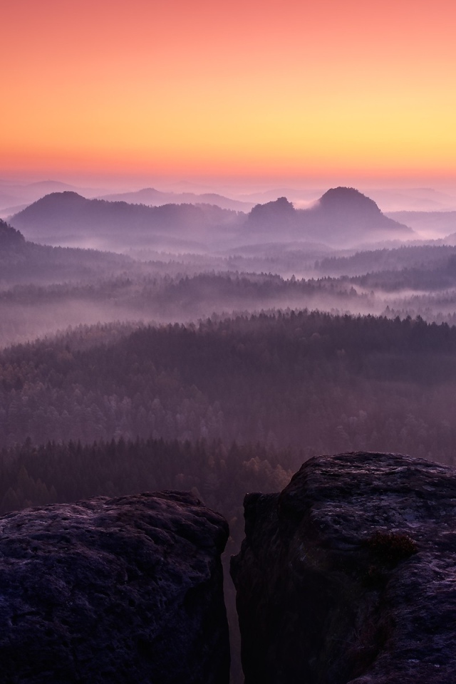 Сиреневый туман в горах