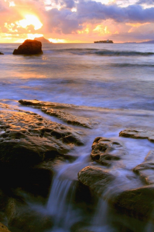 Закат на морском побережье