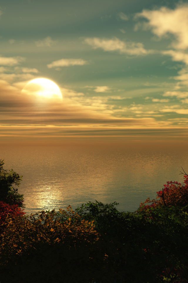 Солнце заходит за тучу