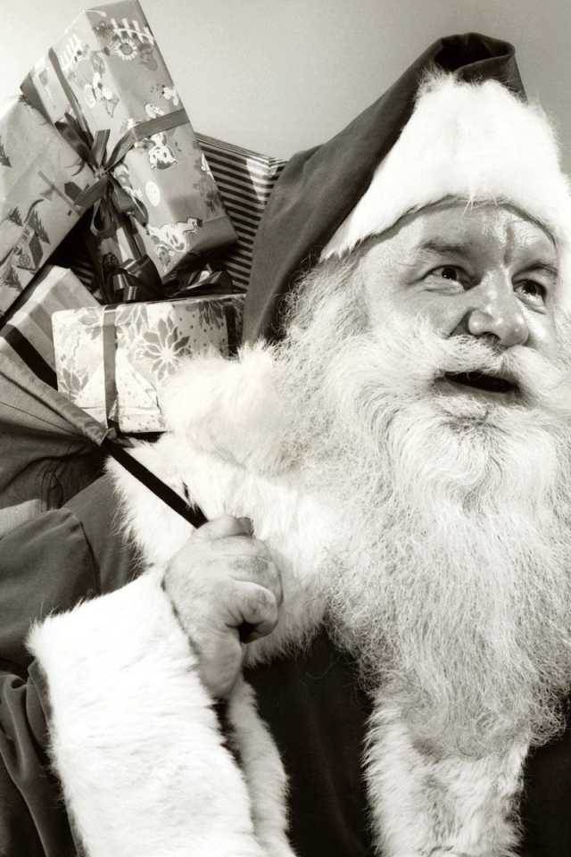 Черно белый Санта клаус