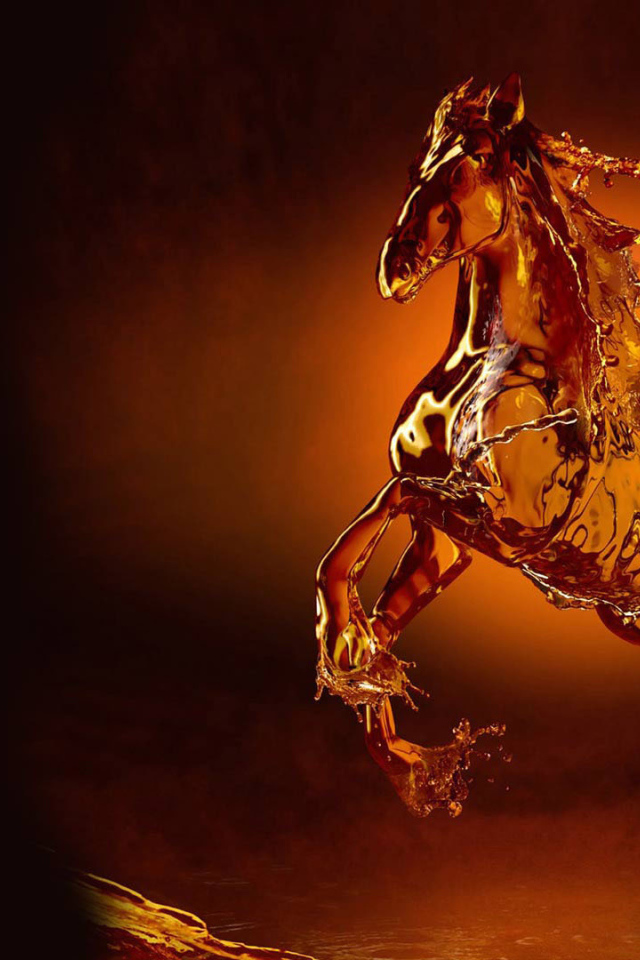 Новогодняя лошадь 2014 на черном фоне