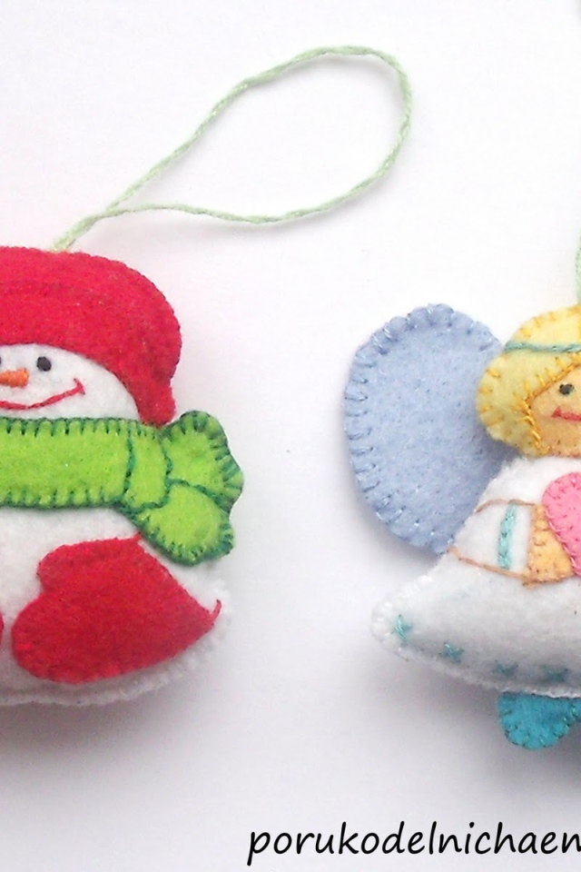 Елочные игрушки из фетра