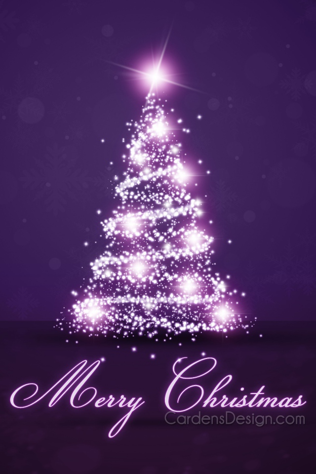 Елка на Новый Год на фиолетовом фоне