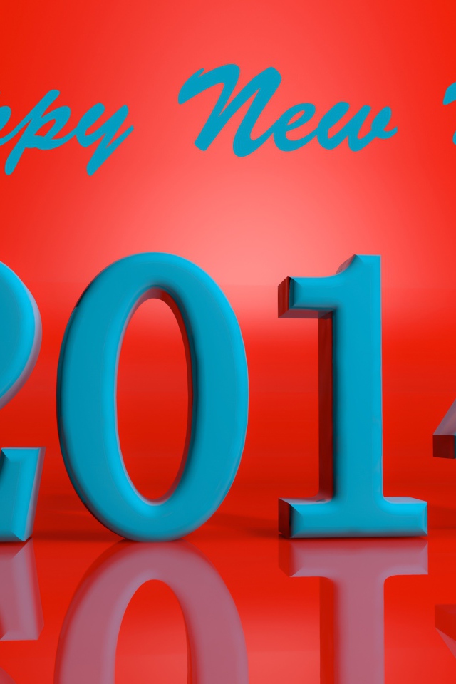 Счастливого нового 2014 года на красном фоне