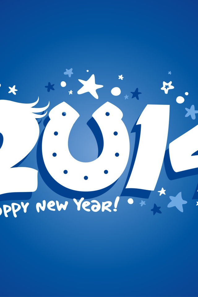 Счастливого Нового Года 2014, конь и подкова