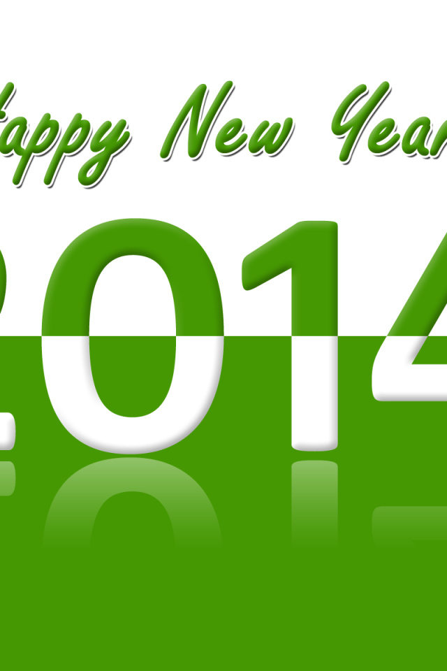 Счастливого Нового Года 2014, зелёный и белый цвет