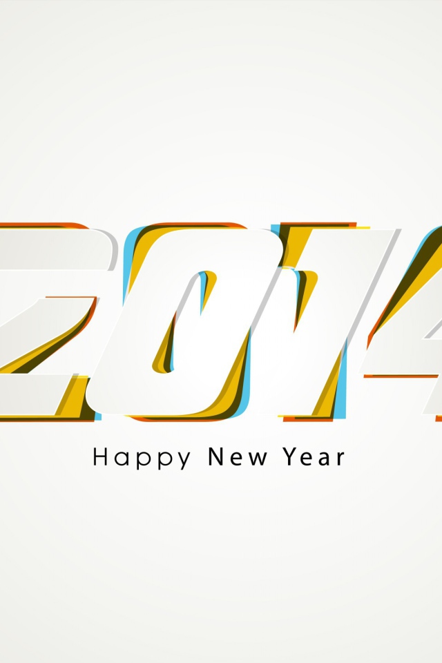 Счастливого Нового Года 2014, белый фон