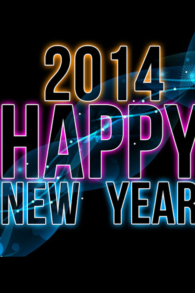 Счастливого Нового Года 2014, чёрный красивый фон