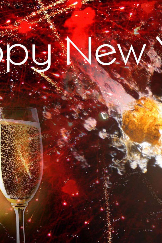 Счастливого Нового Года, бокалы шампанского