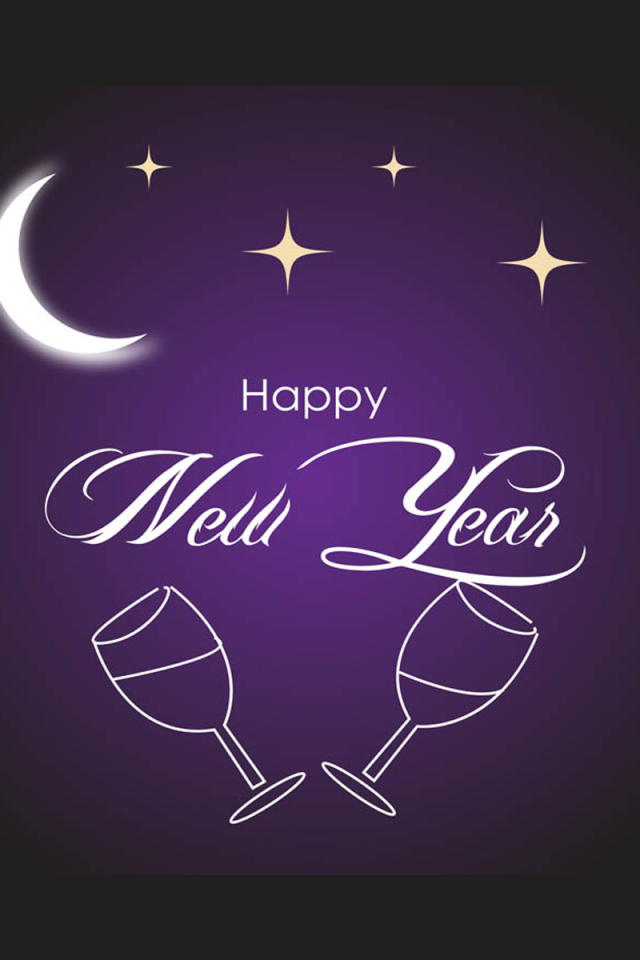 Счастливого нового года, фиолетовый фон