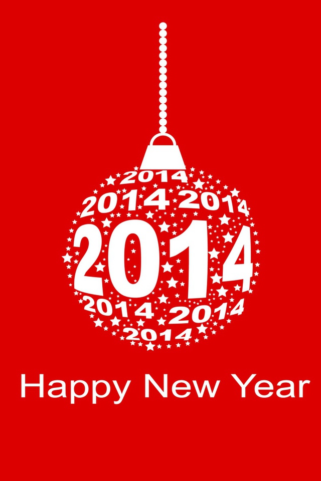 Счастливого Нового Года, красно-белый рисунок