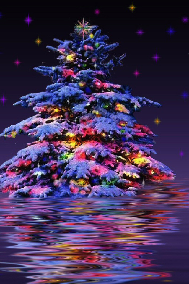 Новогодняя елка в воде