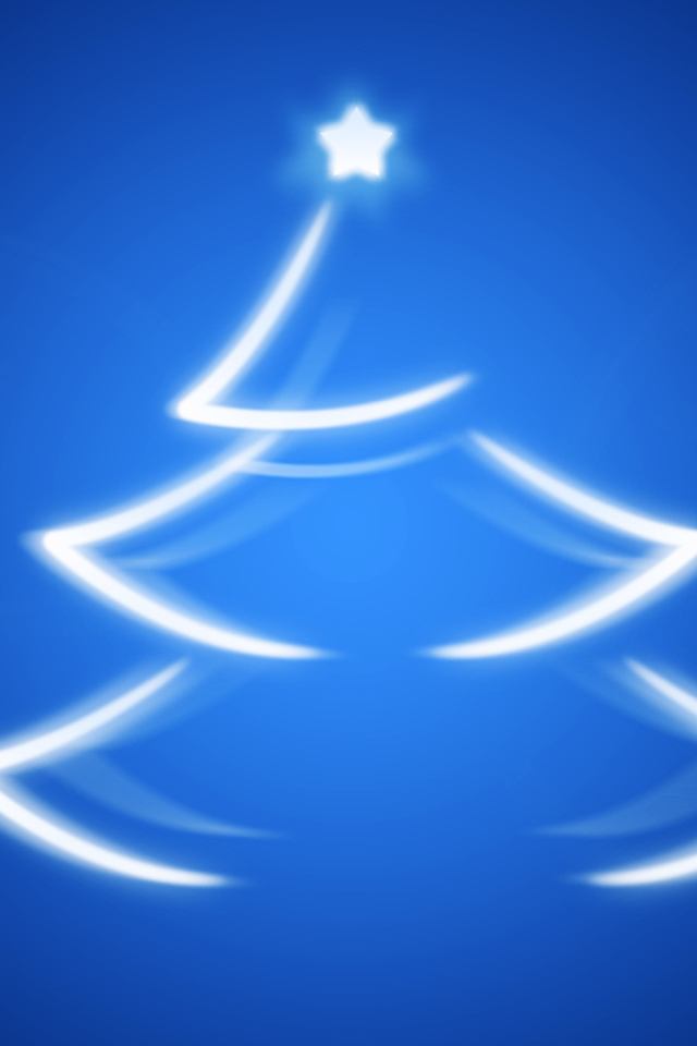 Новогодняя елка на синем фоне