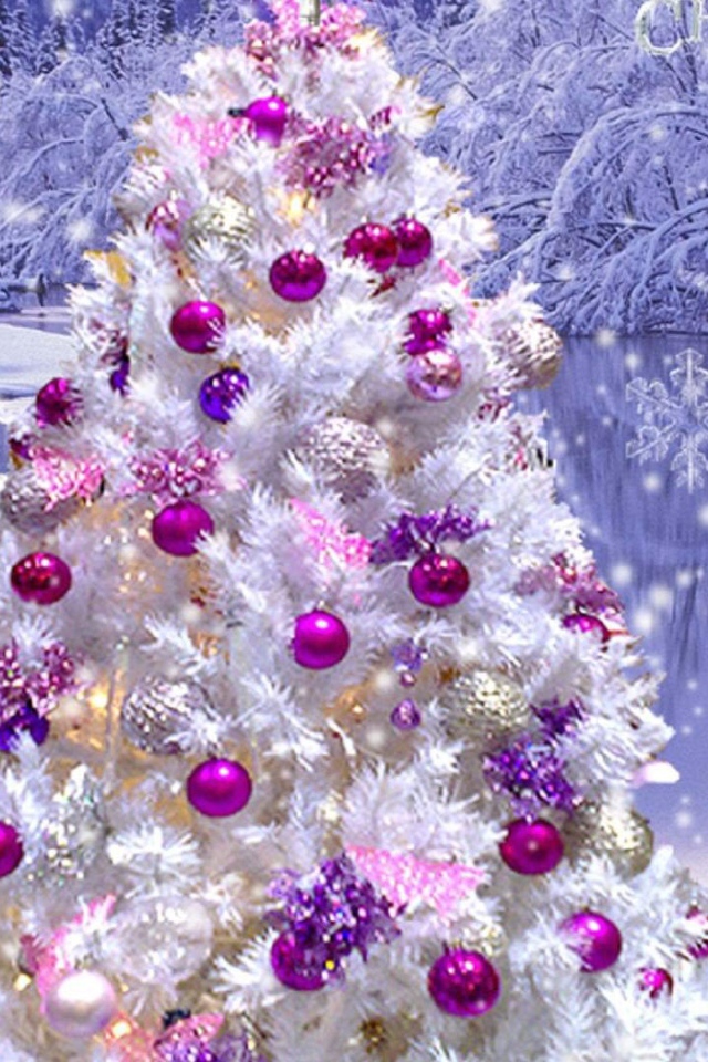 Розовая Новогодняя елка