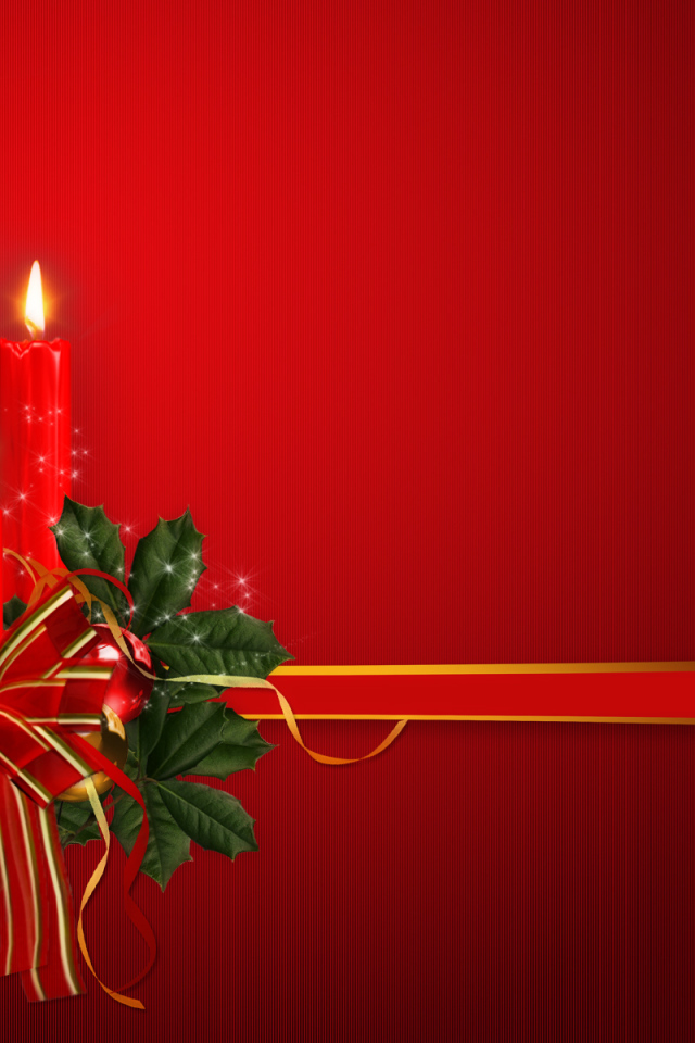 Красный бант и свечи