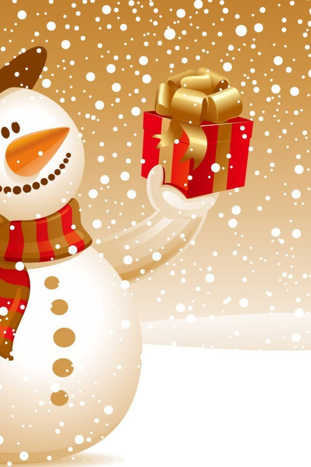 Снеговик с подарком