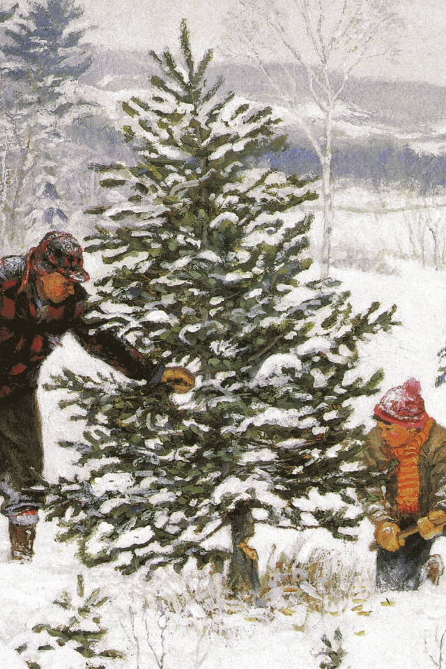 Отеца с сыном новогодняя елка