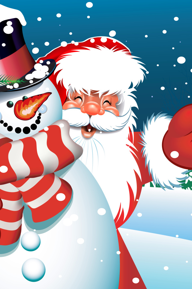 снеговик и дед мороз