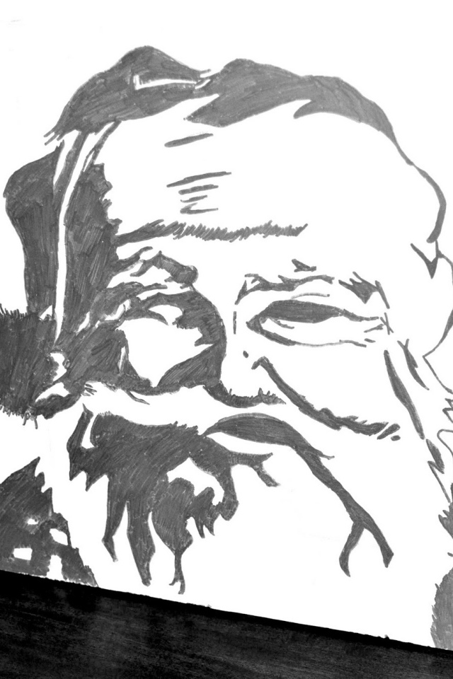 Дед мороз карандашом