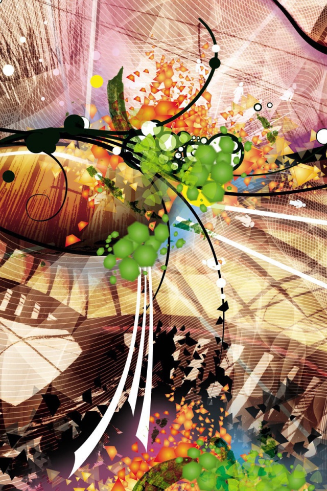 Абстрактное многоцветие с черными линиями