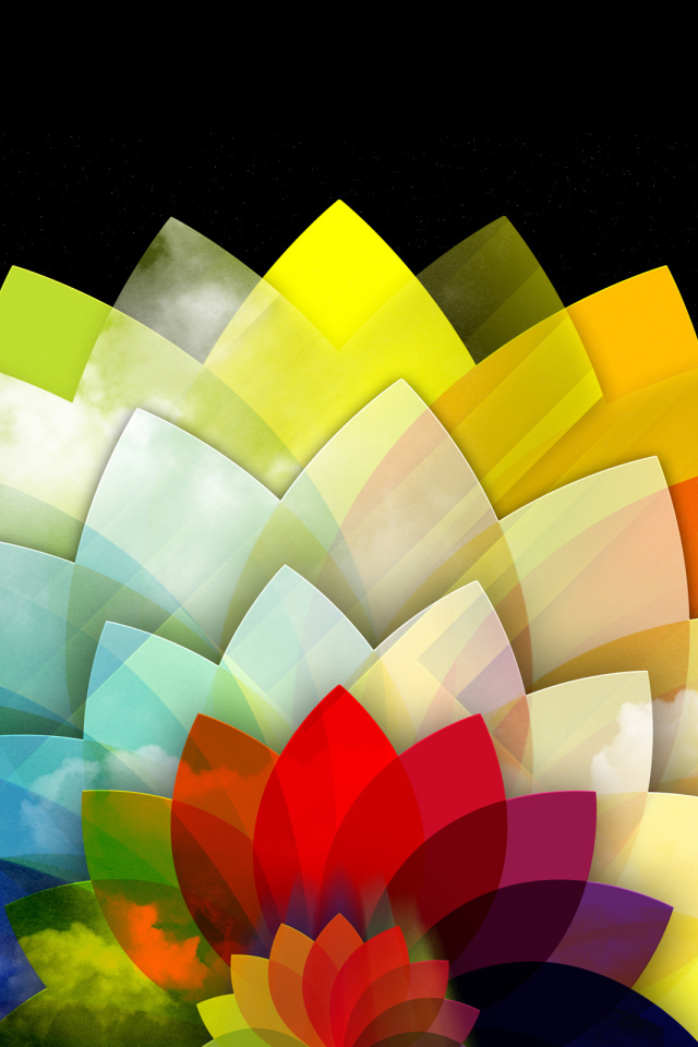 Абстракция из разноцветных лепестков