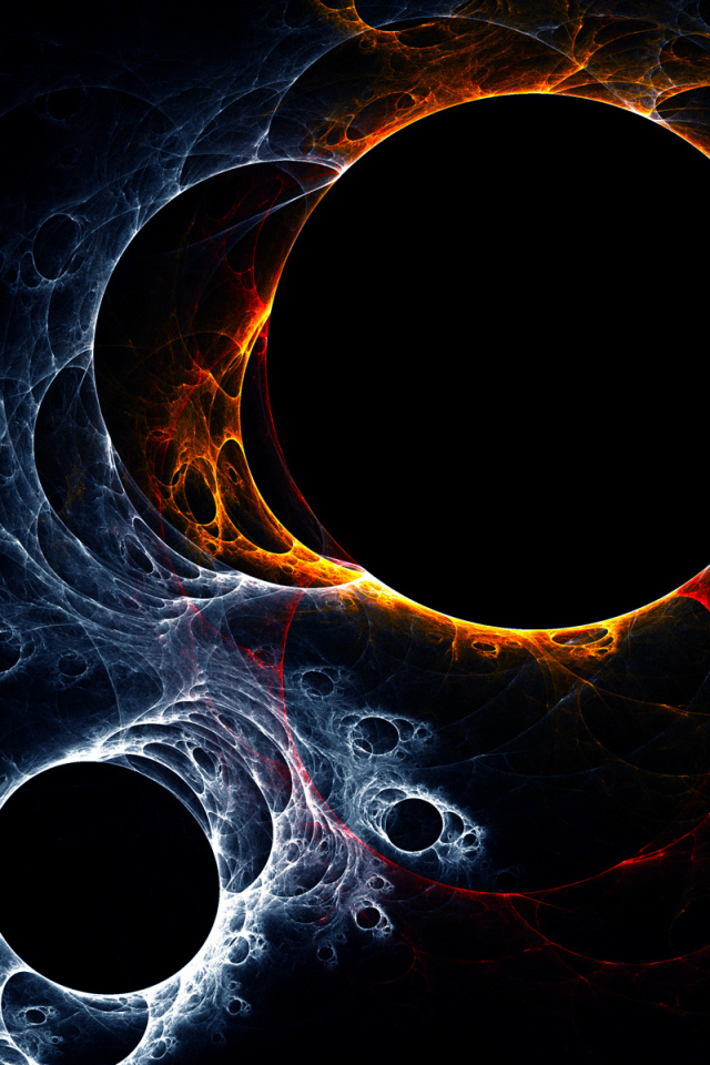 Черные круги с огнем