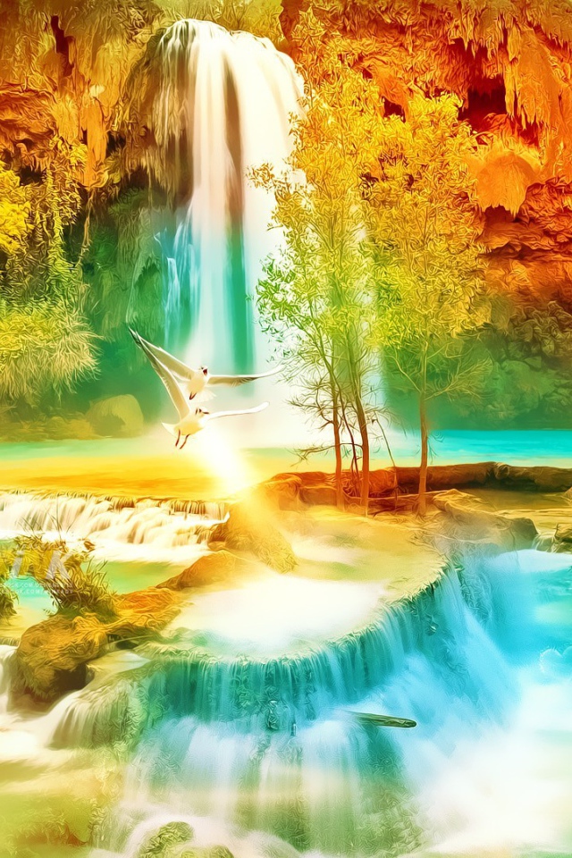 Экспозиция с водопадом