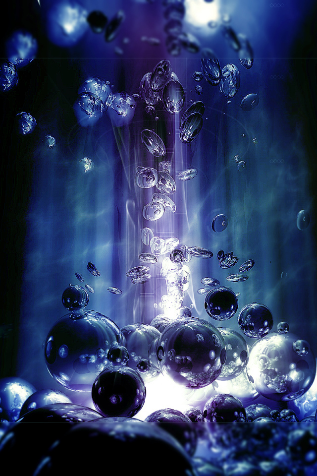 Шары в синем свете