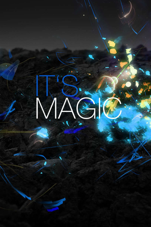 Цветной рисунок на черных горах