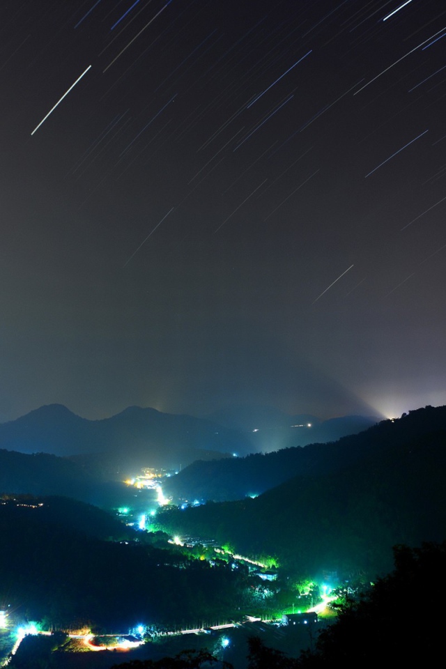 Ночь звезд снято с  длительной экспозицей