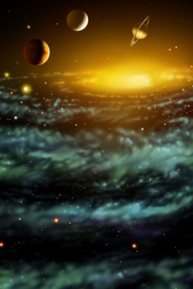 Планеты и звездная спираль