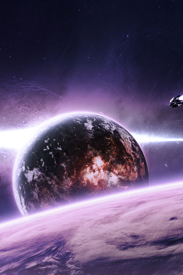 Космический корабль в полете