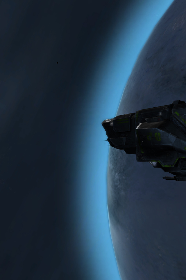 Космический корабль летит вокруг планеты