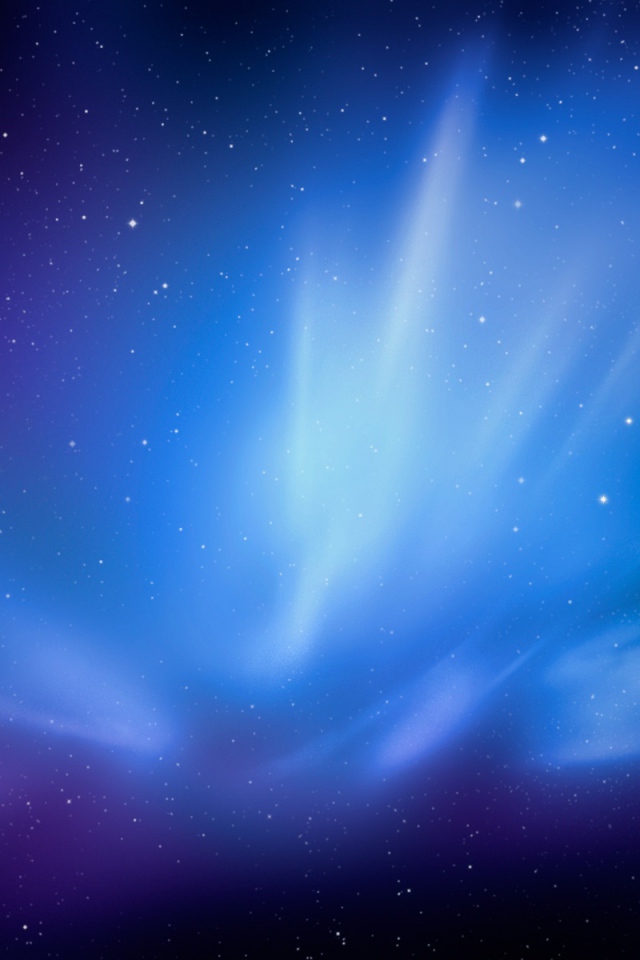 Синие лучи на звездном небе