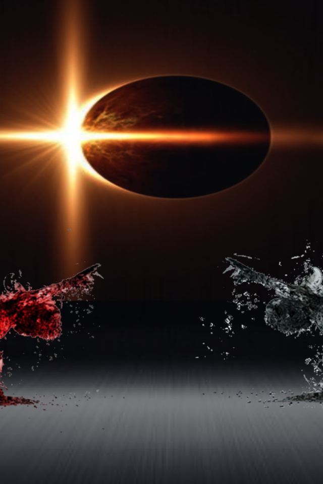 Солнце выглядывает из-за планеты