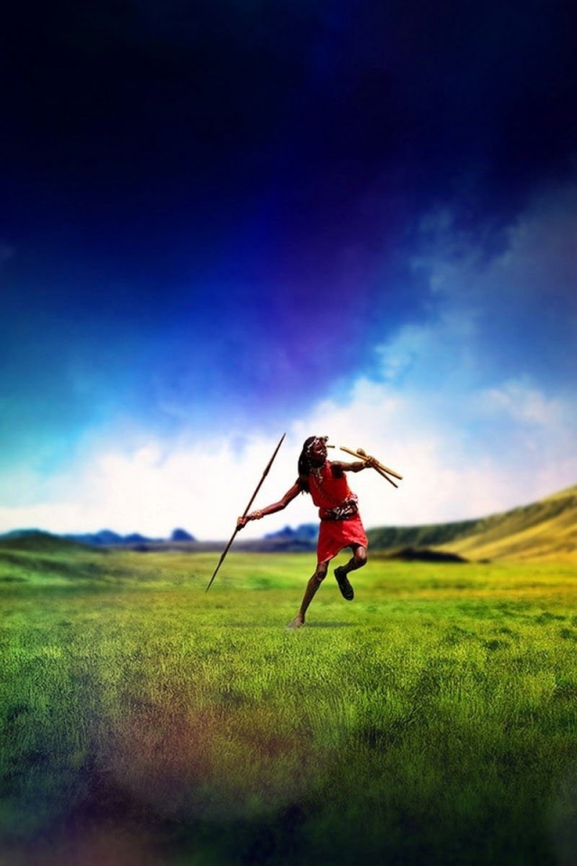 Абориген с копьем