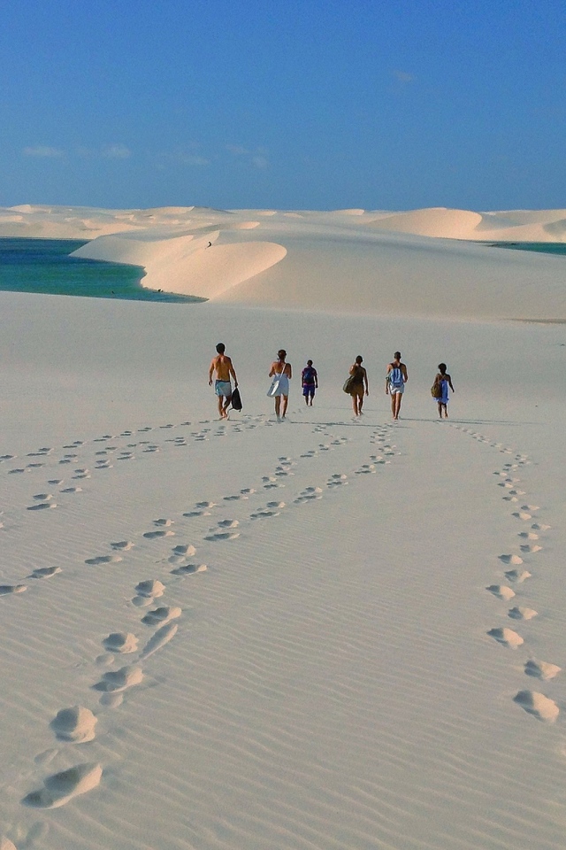 	 Footprints in the sand in Brazil