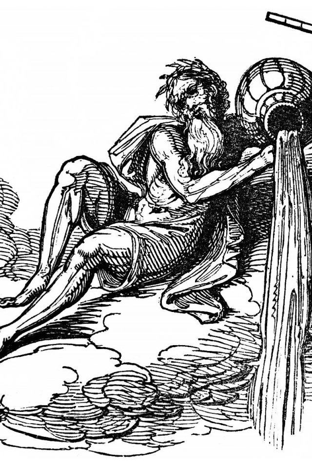 Водолей на белом фоне