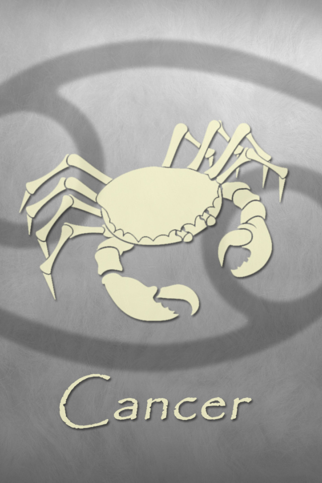 Знак рак на сером фоне 