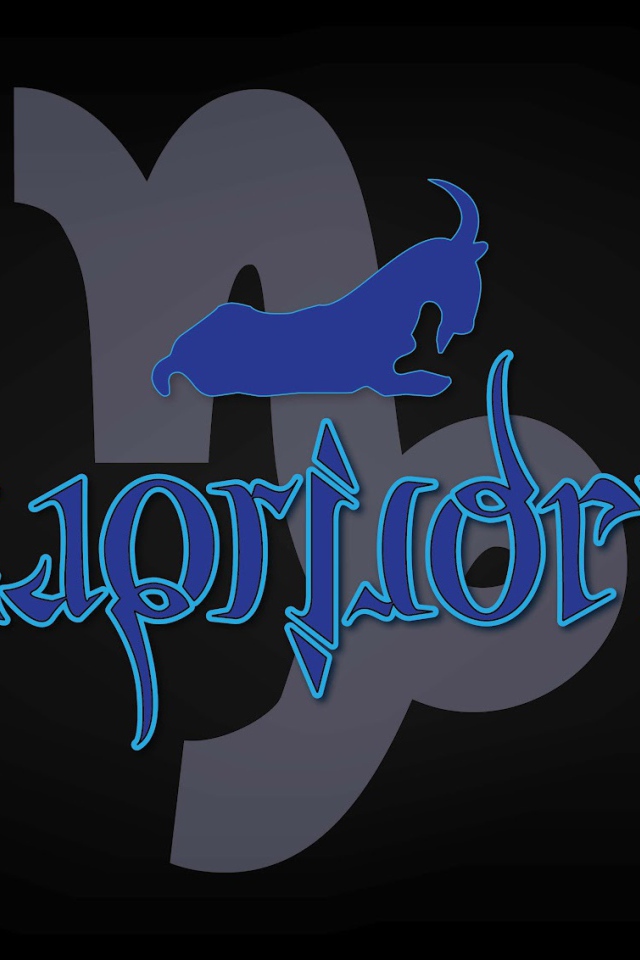 Козерог на чёрном фоне