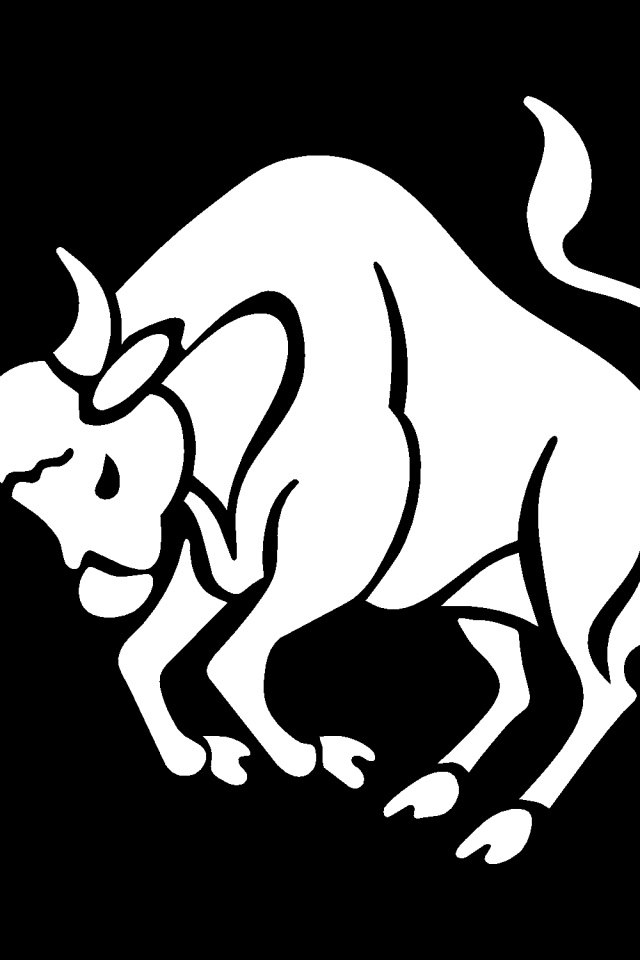 Телец на чёрном фоне