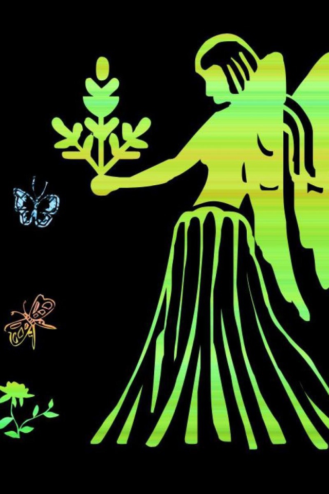 Дева на чёрном фоне