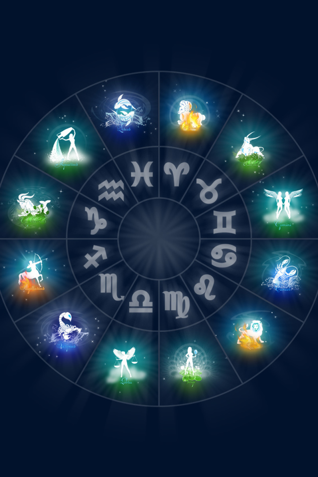 Все знаки зодиака на синем фоне