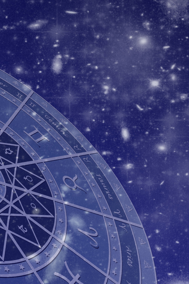  Signs of the zodiac on a blue background